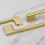 (128mm Handle) Brushed Brass Handle Slim Square Pull 15