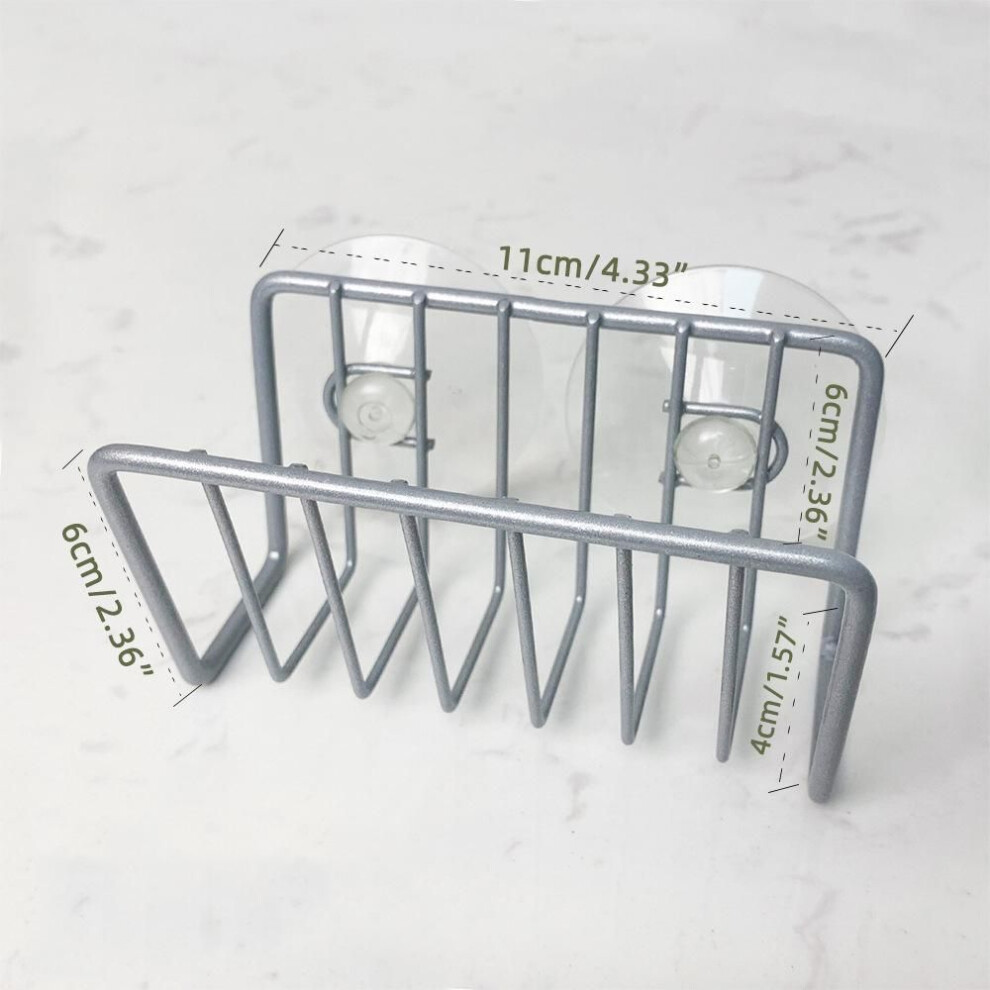 (grey) Sink Sponge Rack Drain Storage Shelf Stainless Steel Kitchen Wire Ball Rag Organizer Holder Kitchen Storage Rack