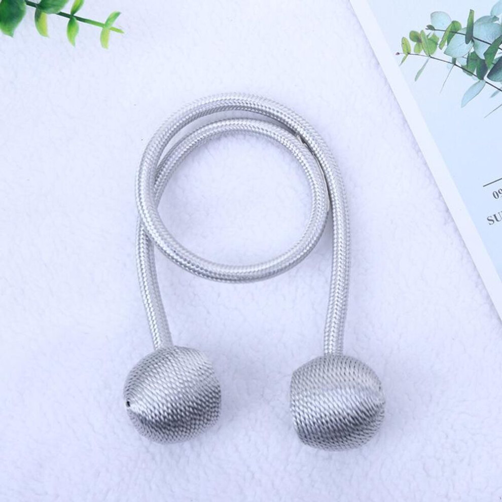 (gray, 1pcs) Magnetic Ball Curtain Tiebacks Tie Rope Accessory Rods Accessoires Backs Holdbacks Buckle Clips Hook Holder Home Decor