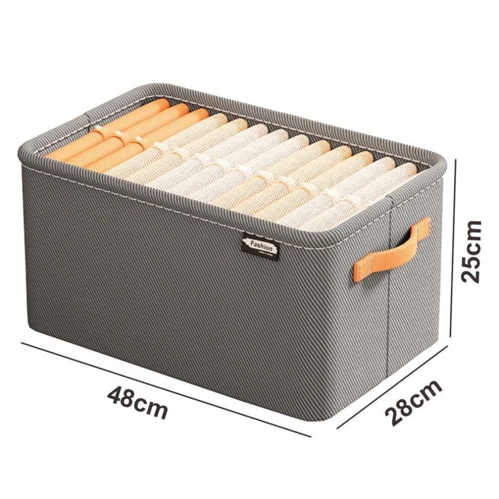 (grey, XL) Home Use Drawer Style Wardrobe Long Rectangle Partitioned Ioan Storage Box Foldable Organizer Box For Clothes Pants