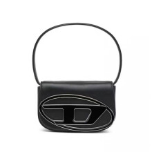 (Black) Diesel Bag Shoulder Underarm Silver Black Lightweight Clutch Purse Leather Pu