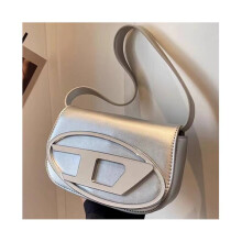(Silver) Diesel Bag Shoulder Underarm Silver Black Lightweight Clutch Purse Leather Pu