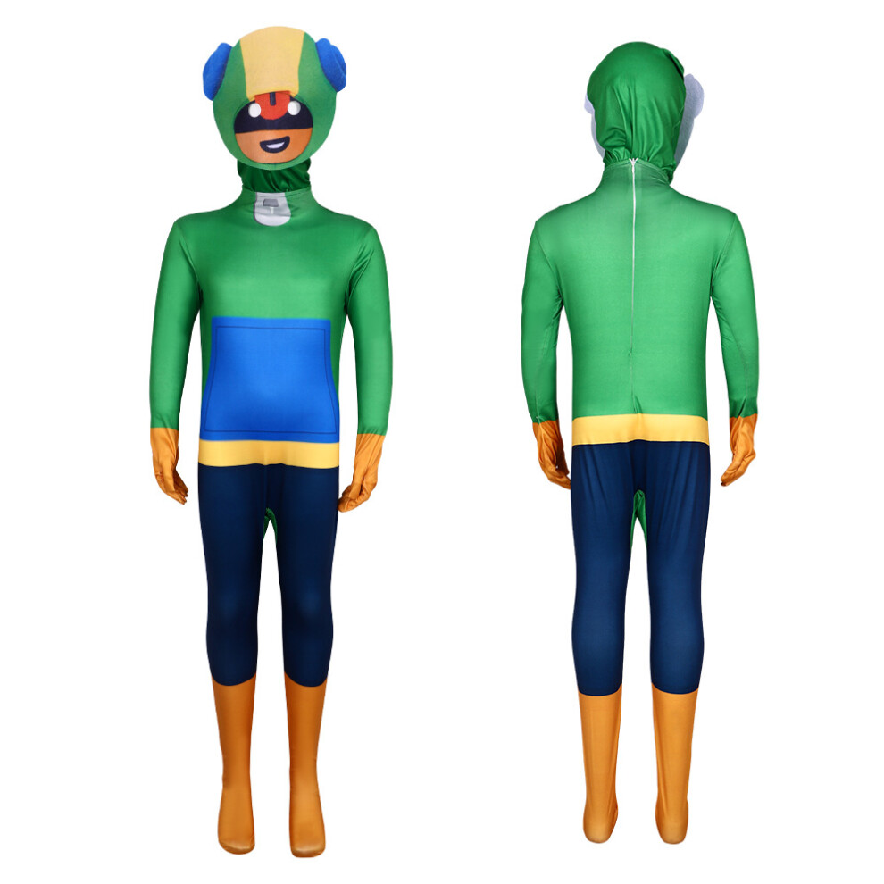 (Leon, 150CM) Cosplay Brawl Stars Game Character Roleplaying Jumpsuit Halloween Costume