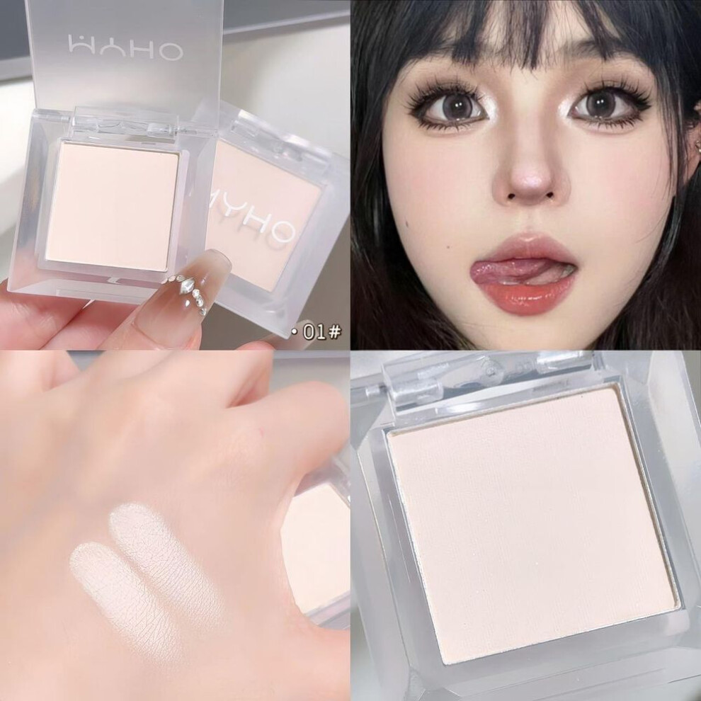 (1#) Smoky Pure White Eyeshadow Silhouette Eye Highlighting Tear Trough Hollows Single Color Matte Highlighter