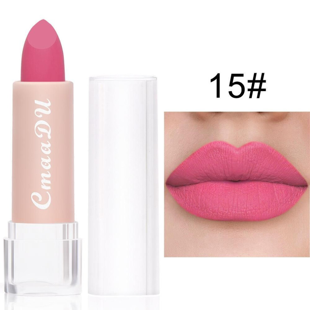 (15) Velvet Lipstick 15 Colors Lip Gloss Matte Moisturizing Waterproof Lipstick Highly Pigmented Non-stick Cup Lip Glaze Lip Makeup For Women