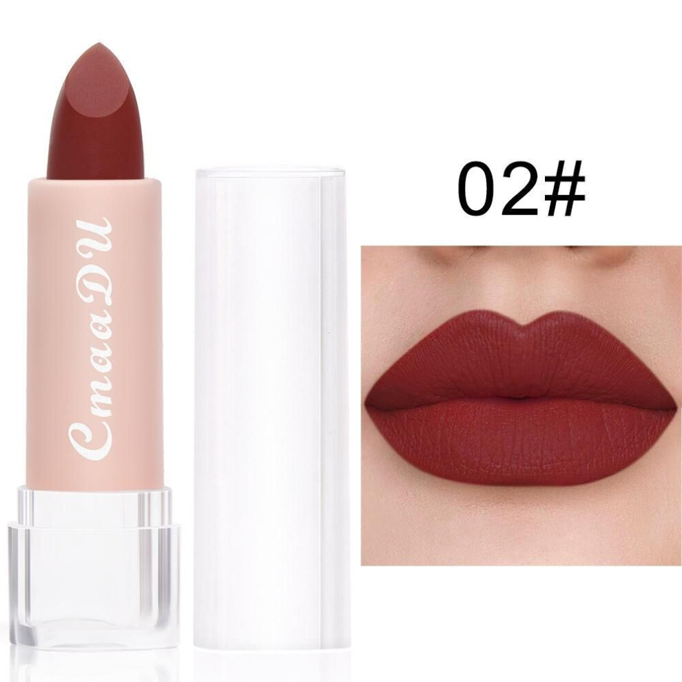 (02) Velvet Lipstick 15 Colors Lip Gloss Matte Moisturizing Waterproof Lipstick Highly Pigmented Non-stick Cup Lip Glaze Lip Makeup For Women