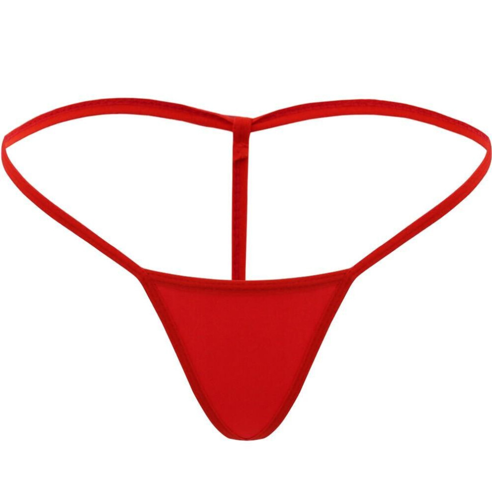 (red) Sexy Women&apos;s Micro Triangle G-String Thong Simple T-Back