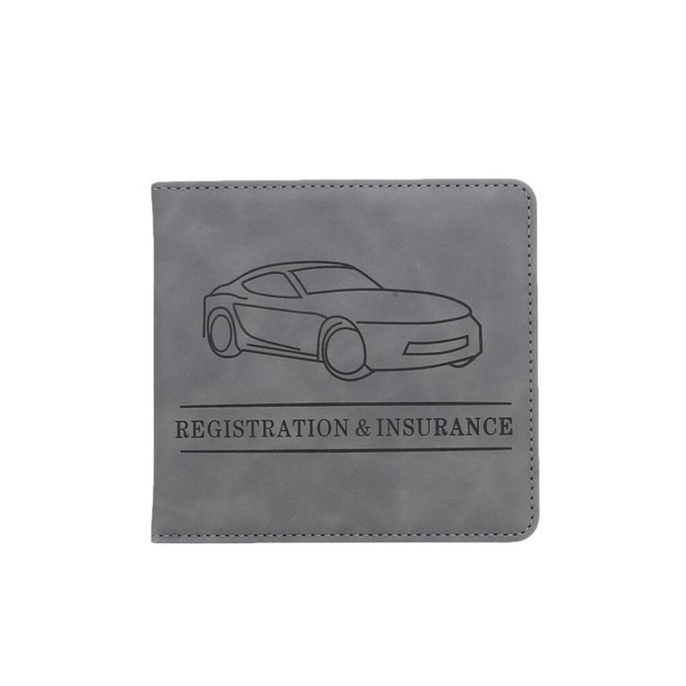 (gray) Car Insurance Information File Protection Case Folder Pu Leather Short Motorcycle Driving License Protection Case Storage Bag