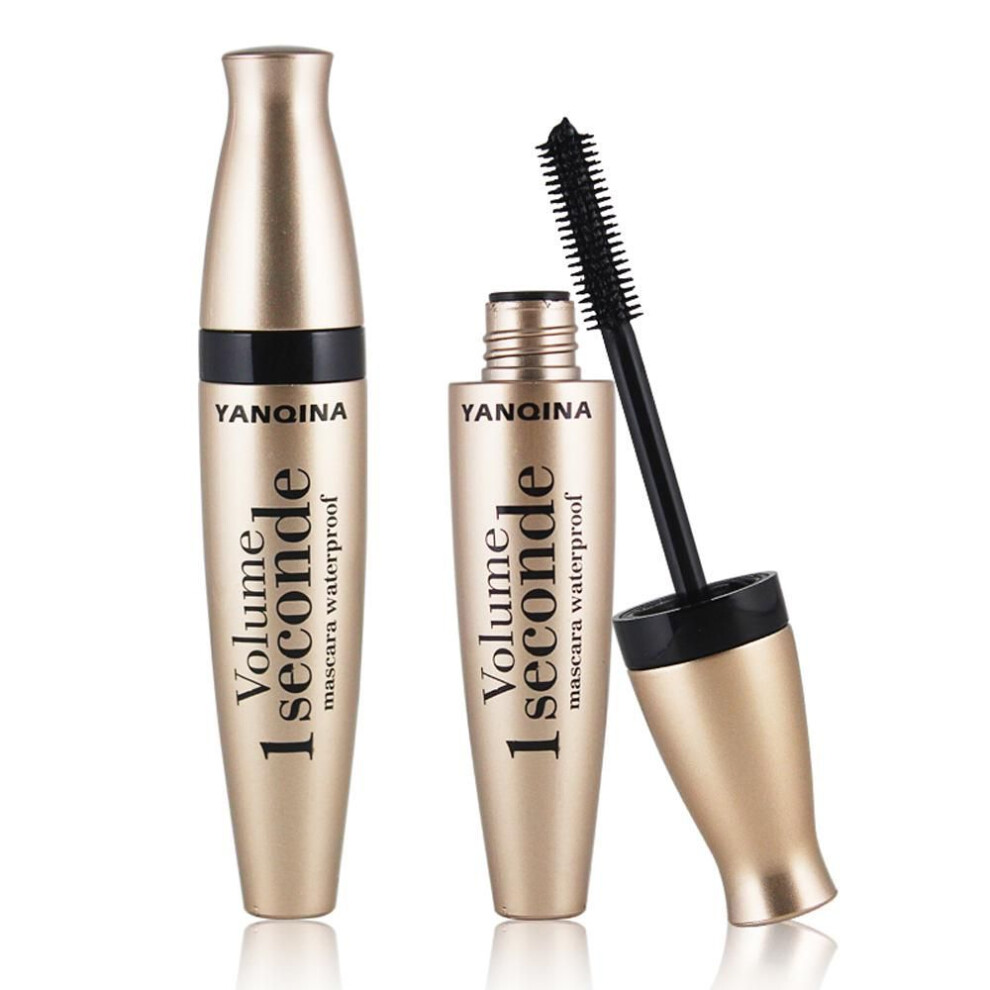 (gold) 3D Waterproof Mascara Liquid Fiber Black Eyelashes Curling Brush Long Lasting Eye Makeup Extension