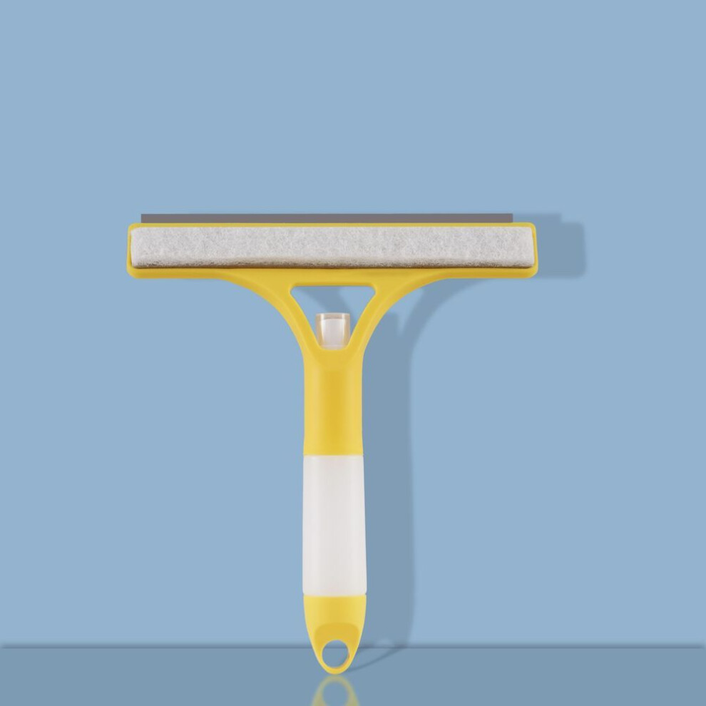 (yellow) 3 In 1 Glass Wiper With Scraper And Sprayer, Window Cleaner, Multifunctional Handheld Shower Window Glass Scraper For Spraying