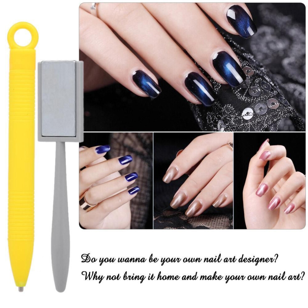 12 Pieces 3D Magnet Stick Set Magnetic Cat Eye Pen Drawing Vertical Stick For Uv Gel Polish Magical N