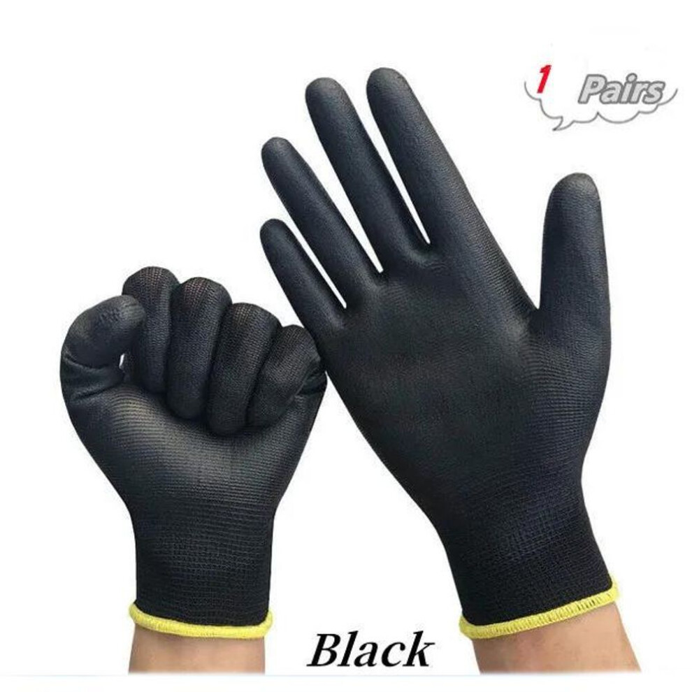 (black, 1Pairs) 1/3/5/10 Pair Logo Free Polyurethane Gloves Safety Work Gloves Repair Gloves Palm Coated Gloves Carpenter Repairman Supplies