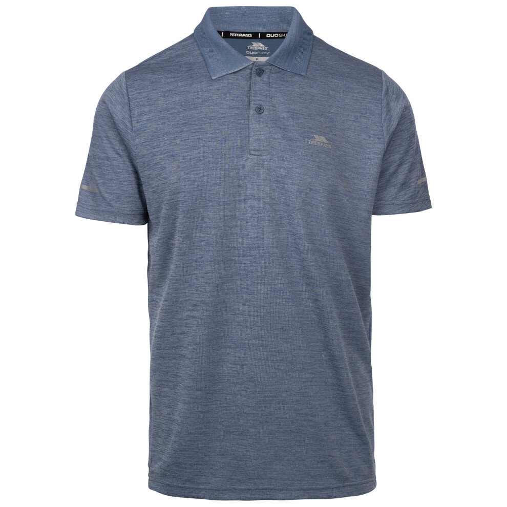 (L, Indigo Tone Marl) Trespass Mens Active Polo Shirt Mckay