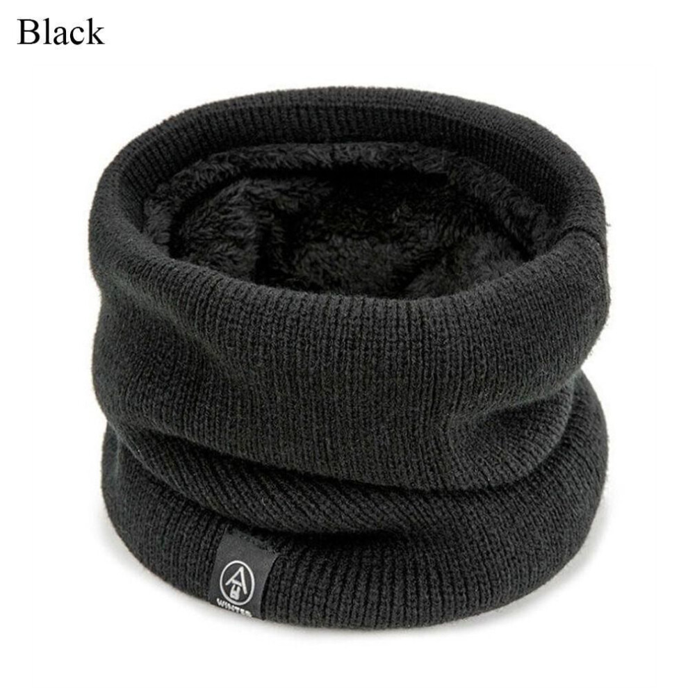 (black) Women Men Soft Knitted Neck Warmer Sport Scarf Face Mask Winter Scarves Skating Running Warm Wool Fur Thick Men Neck Scarves