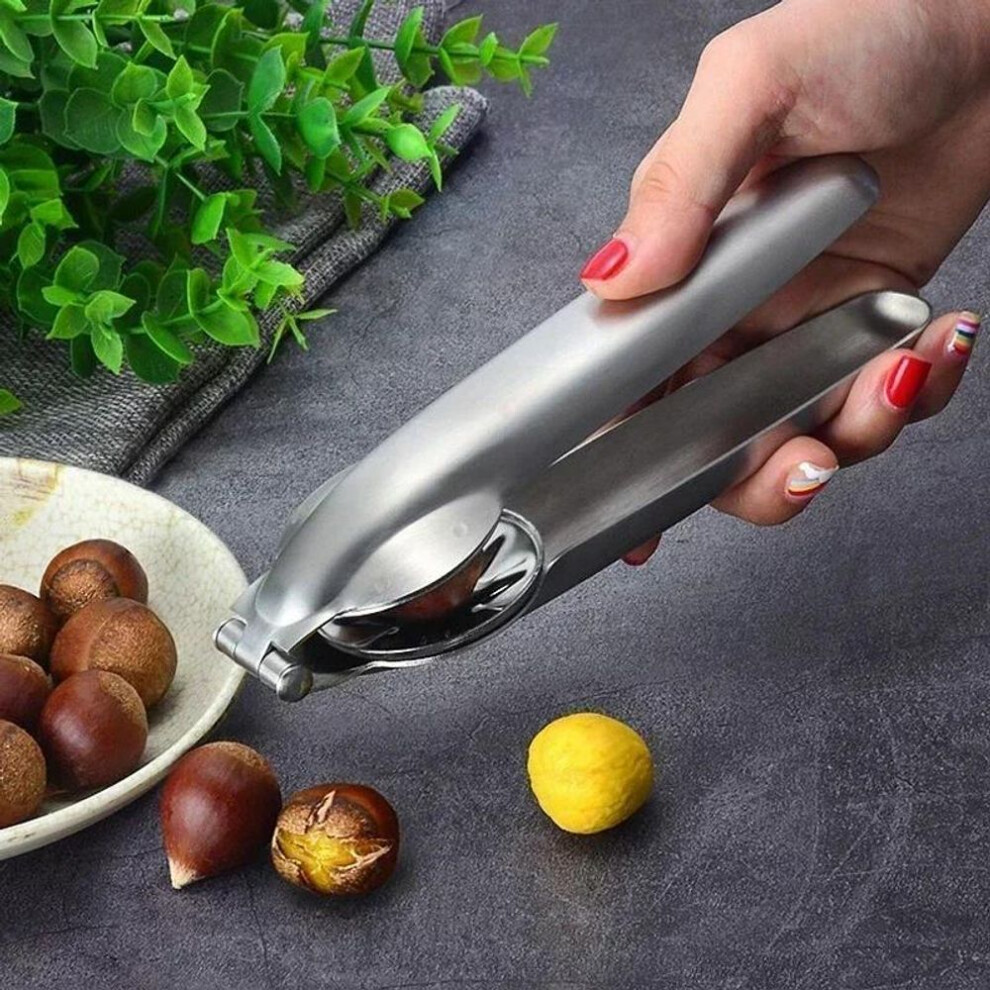 (1pc) 2in1 Chestnut Machine Kitchen Accessori Stainless Steel Chestnut Cracker Opener Sheath Cutter Metal Nuts Clip Walnut Pliers Tool