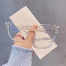 (transparent) Anti-Blue Light Glasses Ladies Flat Mirror Blu-ray Computer Goggles Retro Glasses Frame Women's Square Frame
