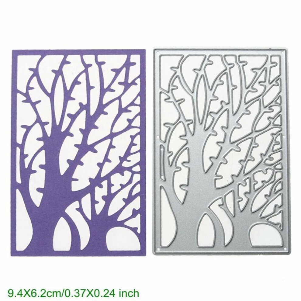 (as the picture) Plant Tree Frame Cutting Dies Metal Stencil Diy Scrapbooking Album Paper Card Embossing Craft Art Die Cut Rectangle