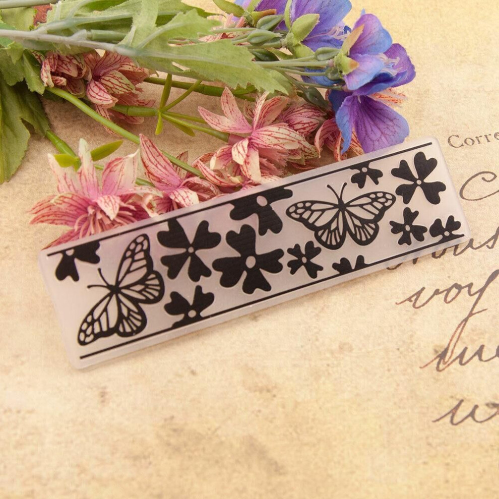 (No.1-Butterfly Leaf) Flower Vine Lace Folder Plastic Template Embossing Dies Stencil Diy Rectangle Frame Butterfly Birthday