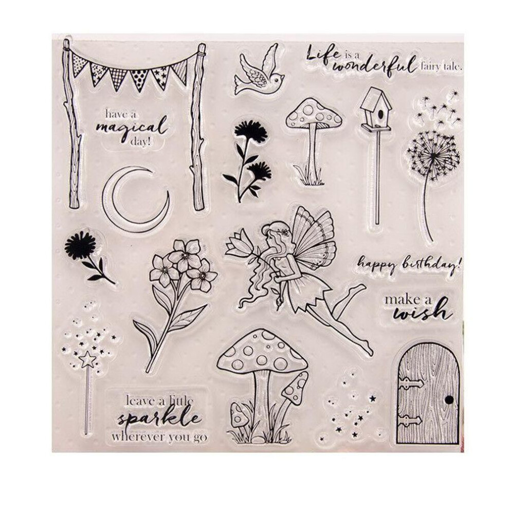 (No.8-Flower Fairy) Flower Butterfly Fairy Transparent Silicone Clear Stamps For Seal Diy Scrapbooking Photo Album Decor Art Mushroom