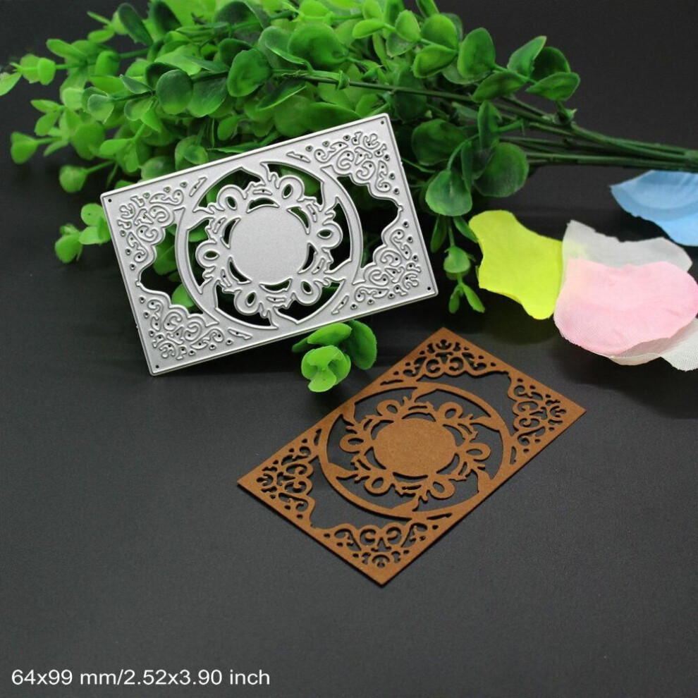(as the picture) Rose Flower Frame Cutting Dies Metal Stencil Diy Scrapbooking Album Paper Card Embossing Craft Decor Art Die Cut Rectangle