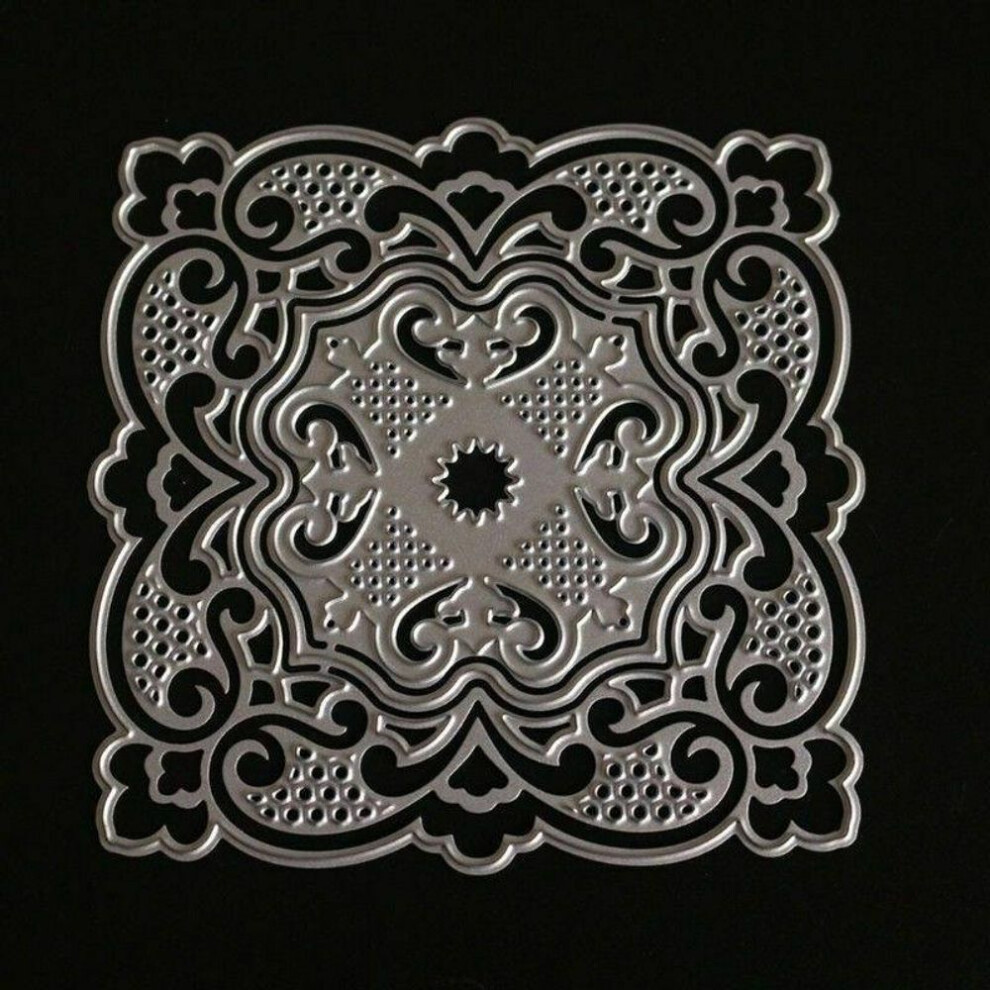 (as the picture) Square Lace Frame Cutting Dies Metal Stencil Diy Scrapbooking Album Card Embossing Craft Die Cut Template