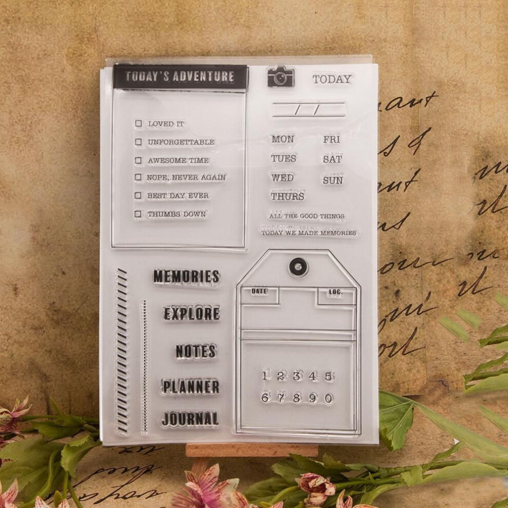 (No.8-Daily Note) Daily Plan Transparent Silicone Clear Stamps For Seal Diy Scrapbooking Photo Album Decor Art Calendar Date Month Week Schedule