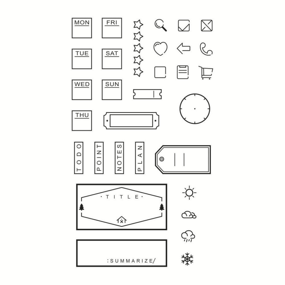 (No.2-Week Plan) Daily Plan Transparent Silicone Clear Stamps For Seal Diy Scrapbooking Photo Album Decor Art Calendar Date Month Week Schedule