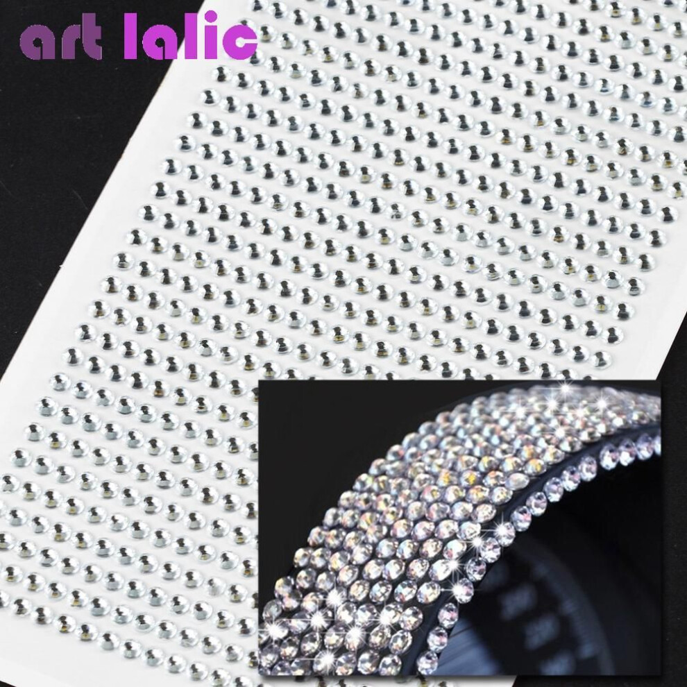 (transparent) 990pcs 4mm Rhinestones Self Adhesive Diamond Stick Crystals Beads For Nail Art Decorations 3 Colors