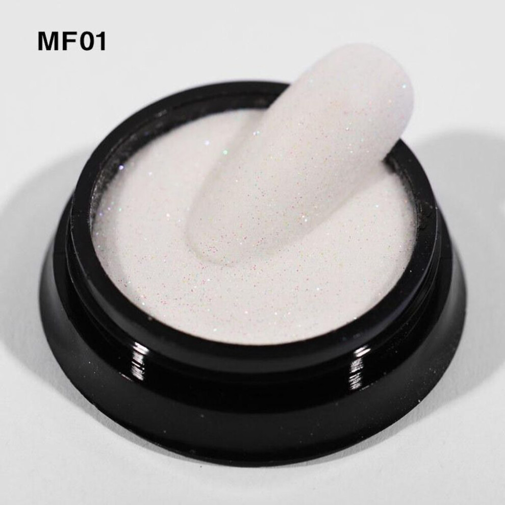 (as the picture) 1 Box Black White Nail Glitter Powder Pigment Dust Laser Shining Manicure Decorations