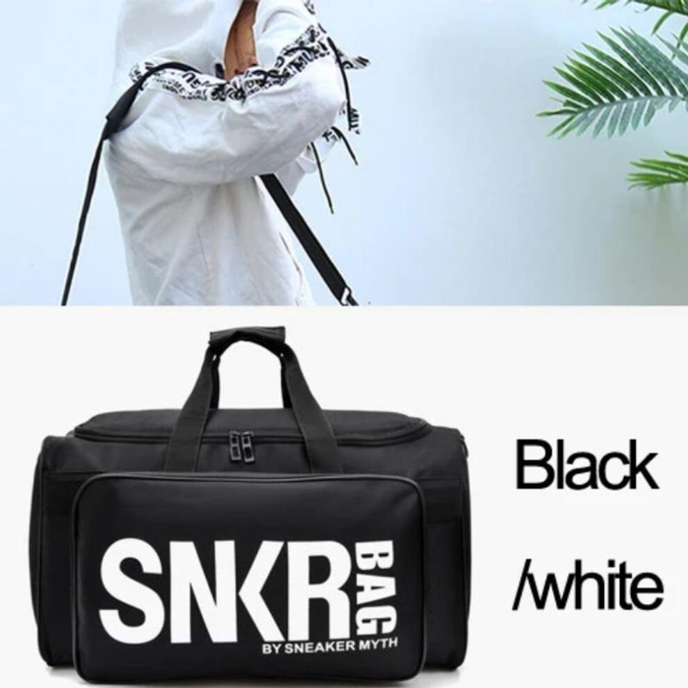 (white) Large Multiple Compartment Sport Training Gym Bags Men Sneaker Gym Bag Shoes Packing Cube Organizer Waterproof Shoulder Bag Snkr