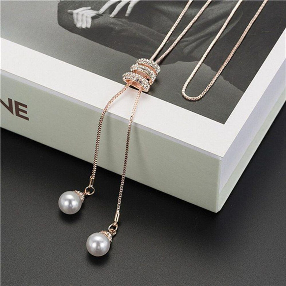(gold) Women&apos;s Fashion Spiral Necklace Sweater Chain Casual Clavicle Chain