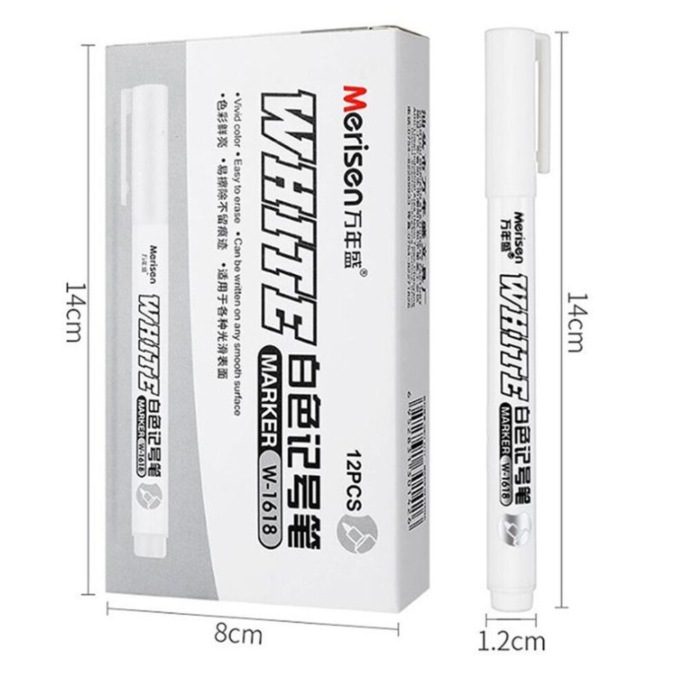 (A) White Marker Pen Alcohol Paint Oily Waterproof Tire Painting Graffiti Pens Permanent Gel Pen For Fabric Wood Leather Marker 2mm