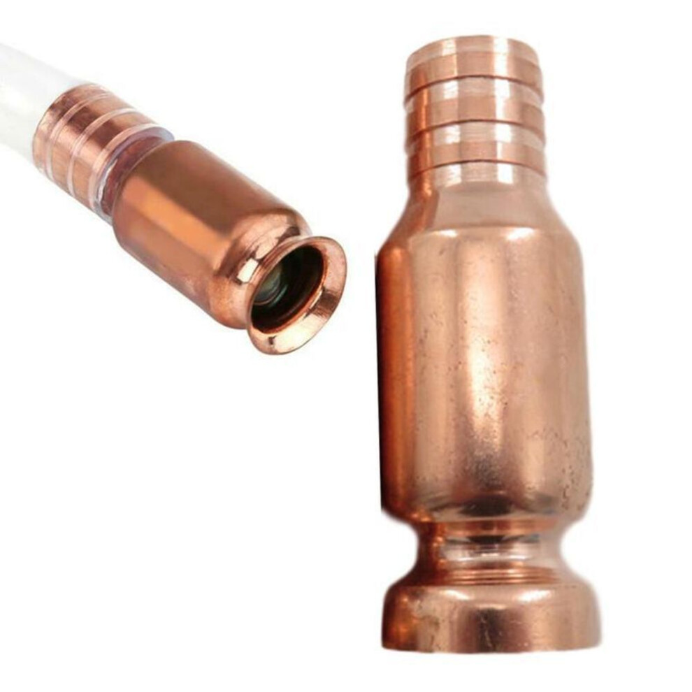 (as pic) Red Copper Siphon Filler Pipe Manual Pumping Oil Pipe Fittings Siphon Connector Gasoline Fuel Water Shaker Siphon