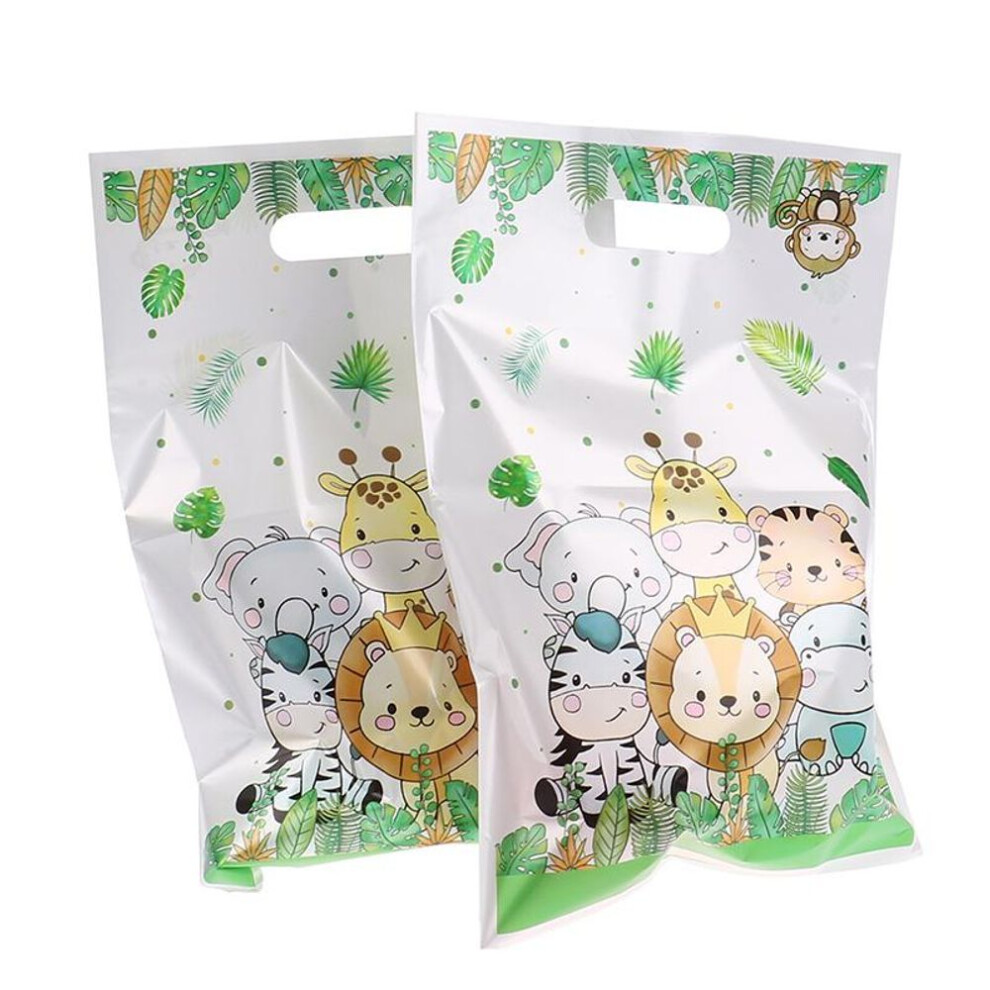10pcs Jungle Safari Zoo Party Theme Candy Gift Bag Birthday Party Packaging Bags Kids Baby Shower Decoration Favors Supplies