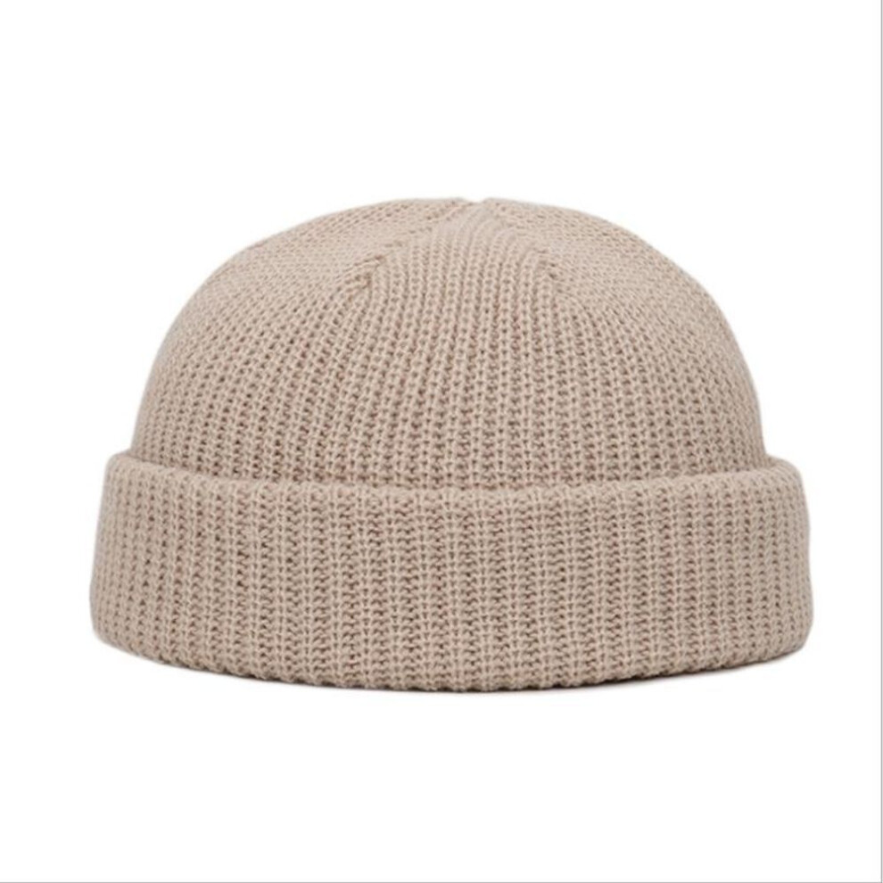 (khaki) Unisex Men Women Beanie Hat Warm Ribbed Winter Turn Ski Fisherman Docker Hat New