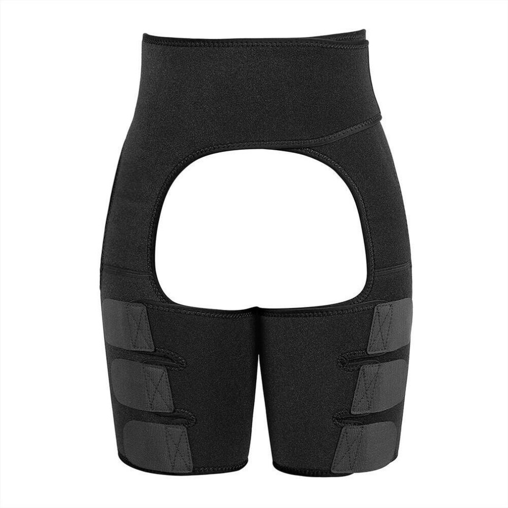(black, S/M) 2023 New 3 In 1 Adjustable Waist Trainer Body Shaping Stovepipe Belt Slimming Fat Burning Hip Shaper