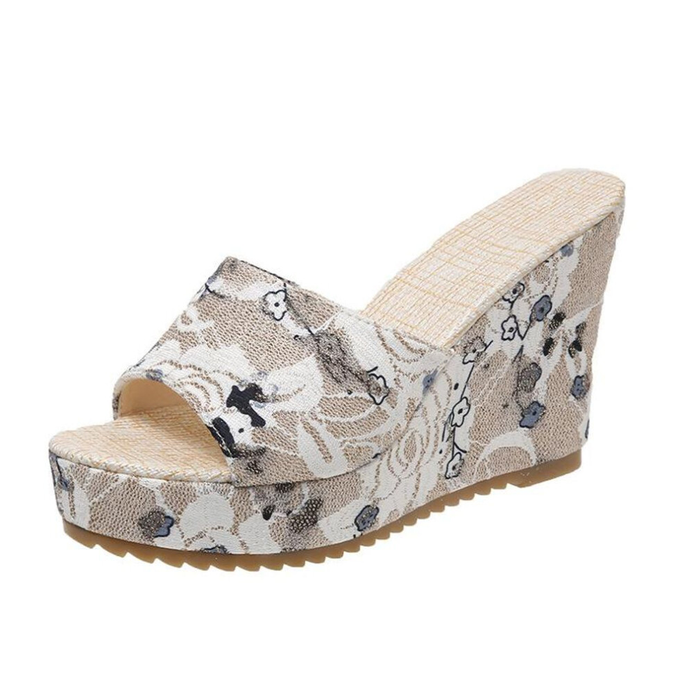 (white, 40) Women&apos;s Sandals Comfortable and Casual Sandals Fish Mouth High Heel Slippers