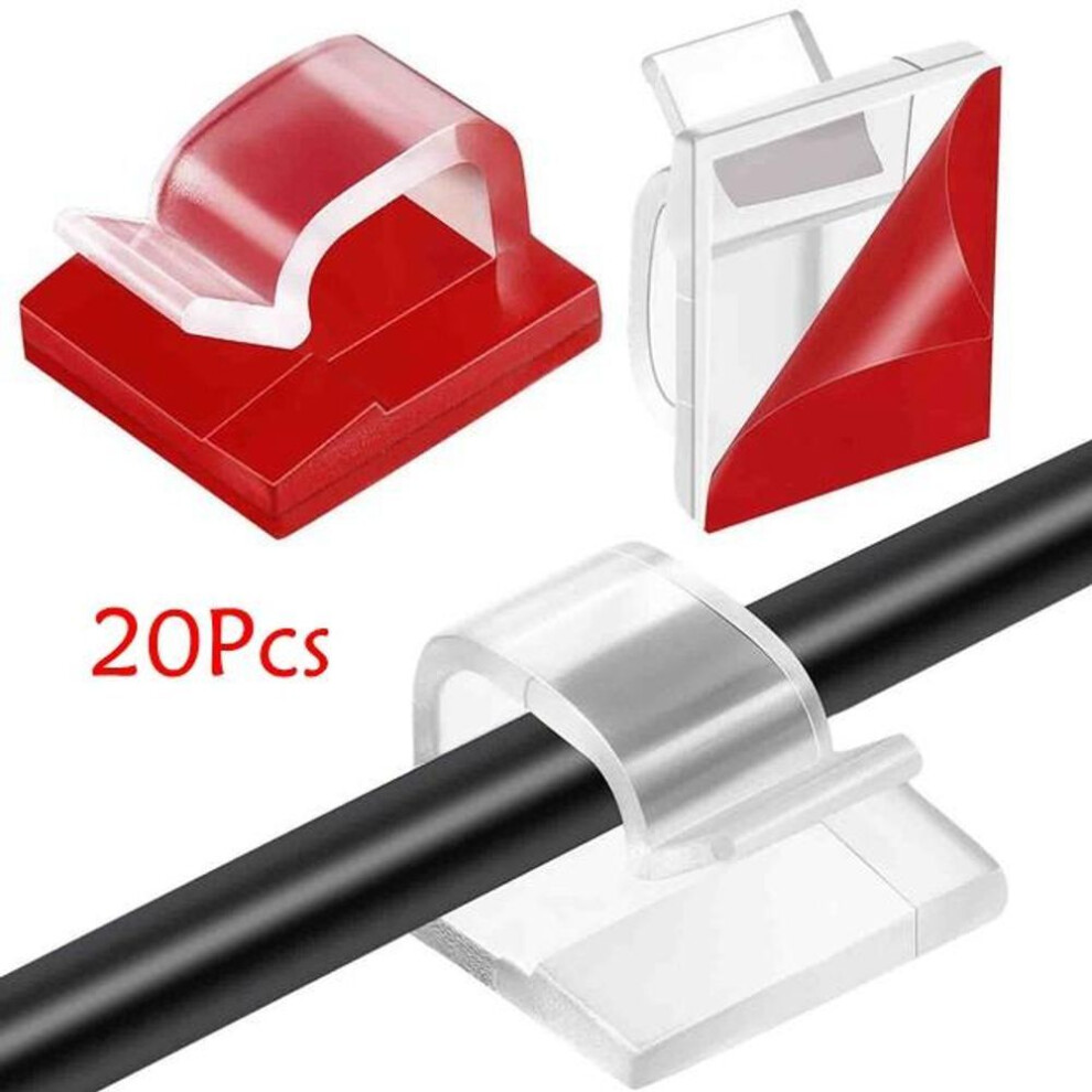 (transparent, 20 Pcs) 20/40pcs Cable Clips Self Adhesive Cord Management Black Wire Holder Organizer Clamp Self-adhesive Car Wire Clip Accessories