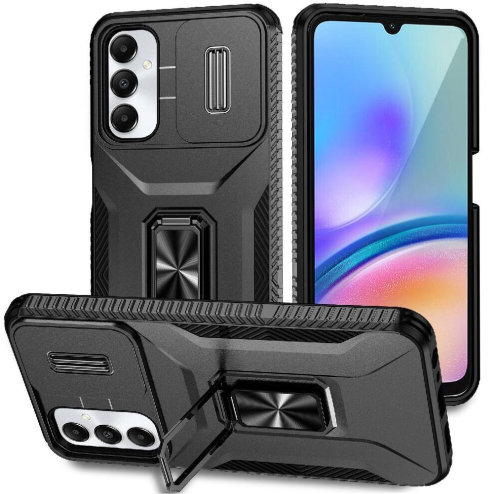 (Black) Case For Samsung Galaxy A05s Lens Protection Shockproof Car Magnet Ring Hodler Black 764549371976