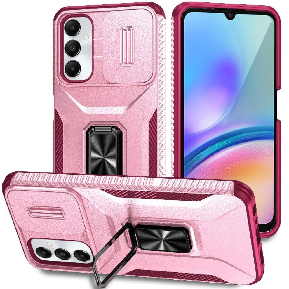 Gangxun (Pink) Case For Samsung Galaxy A05s Lens Protection Shockproof Car Magnet Ring Hodler Pink