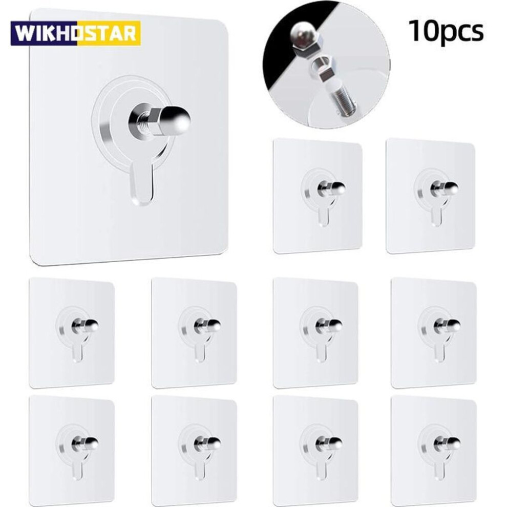 (8mm) 10pcs Punch Free Screws Hanger Non-marking Screw Stickers Wall Picture Hardwall Drywall Picture Hanging Kit Traceless Sticker