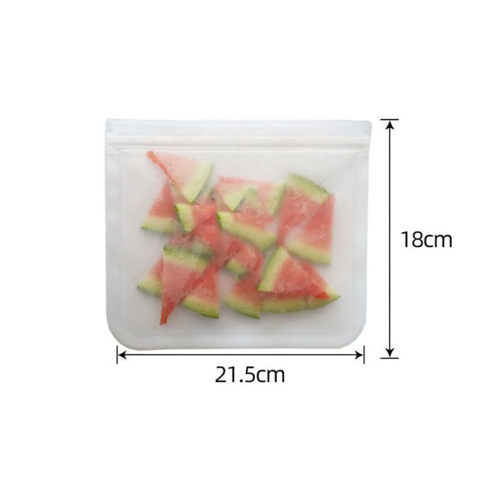 (M(21.5x18cm)) Silicone Food Storage Containers Reusable Food Storage Bags Lunch Bags Stand Up Zip Shut Bag Cup Fresh Food Leakproof Containers