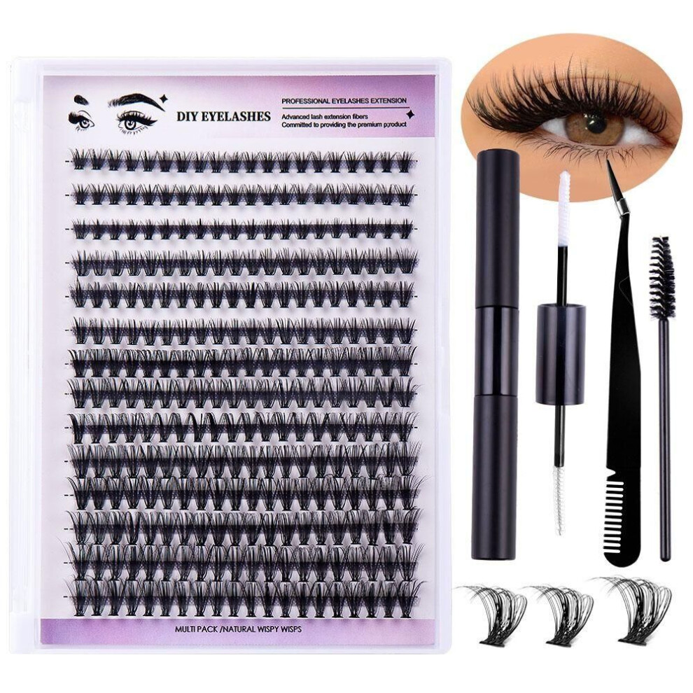 (023 Set - Black) Natural Look Diy Lash Extension Kit  For Beginners