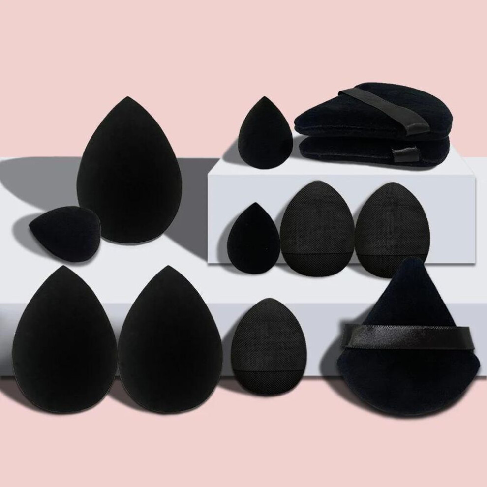 (black) Cosmetic Puff Set: Makeup Sponge Blender