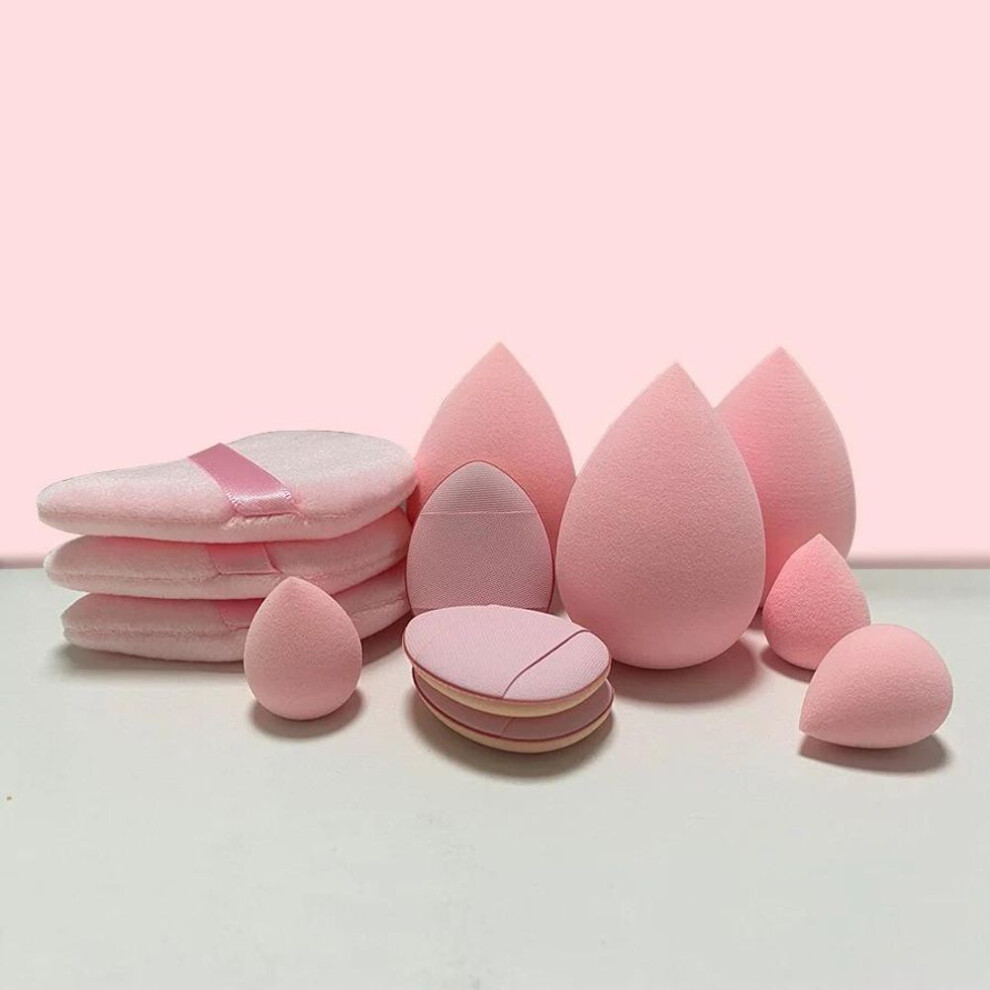 (pink) Cosmetic Puff Set: Makeup Sponge Blender