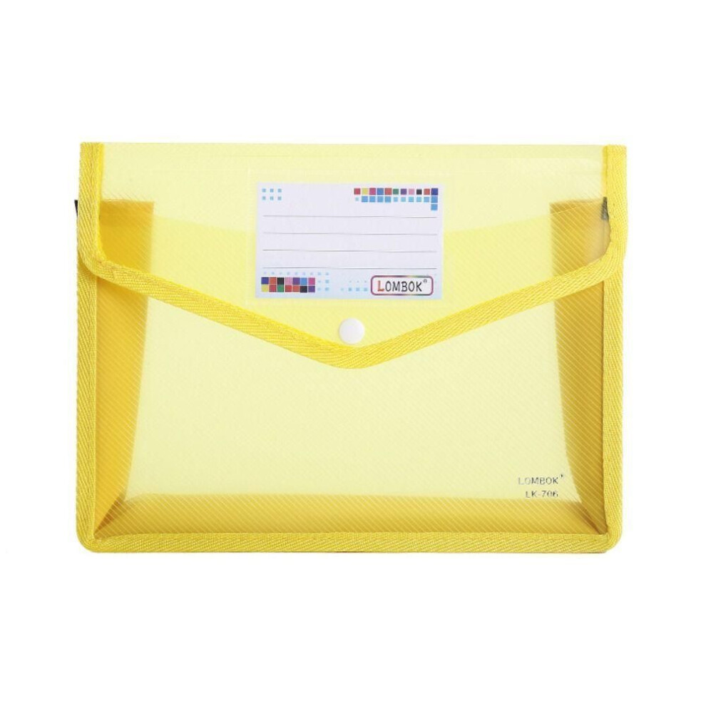 (yellow) Bag Stationery Storage Pouch Waterproof Envelope Folder A5 File Folders File Organizer Document Bag