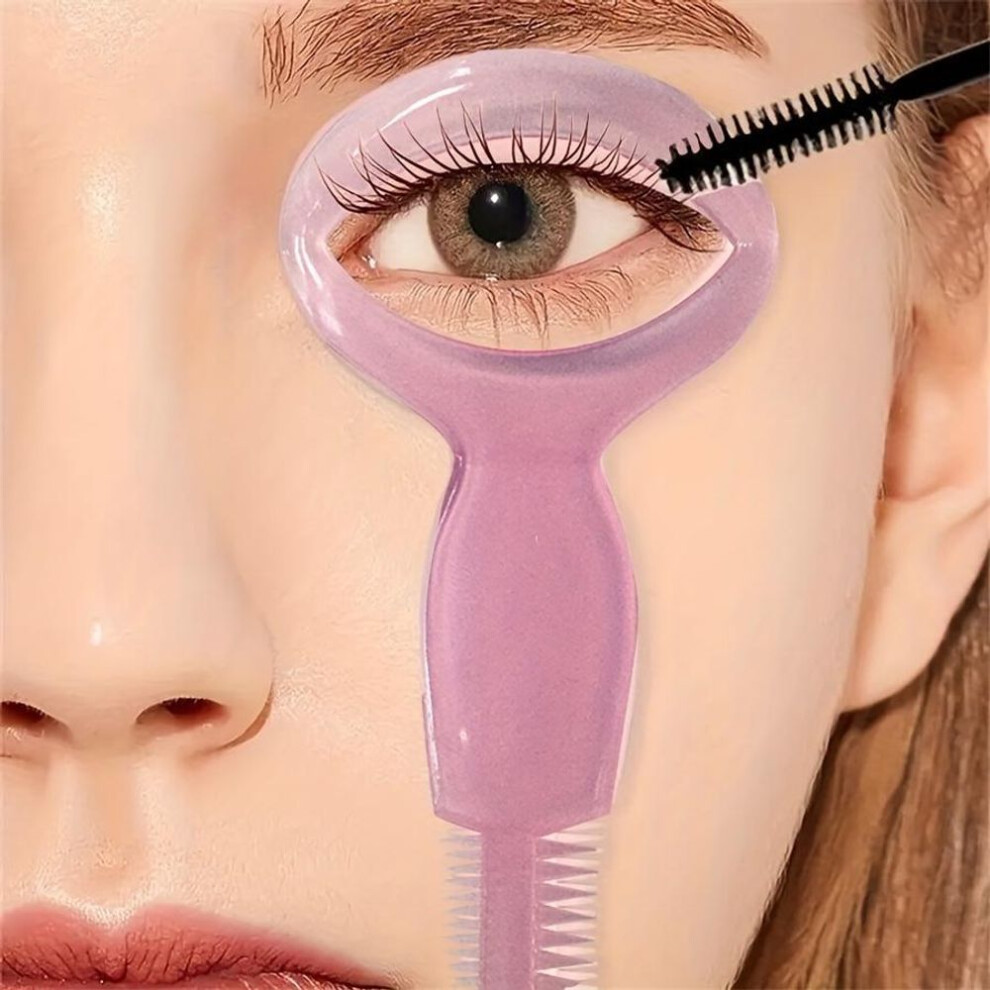 (transparent pink, 1pcs) Eyeliner Stencils And Mascara Applicator Tool With Comb - Achieve Perfect Eye Makeup Every Time