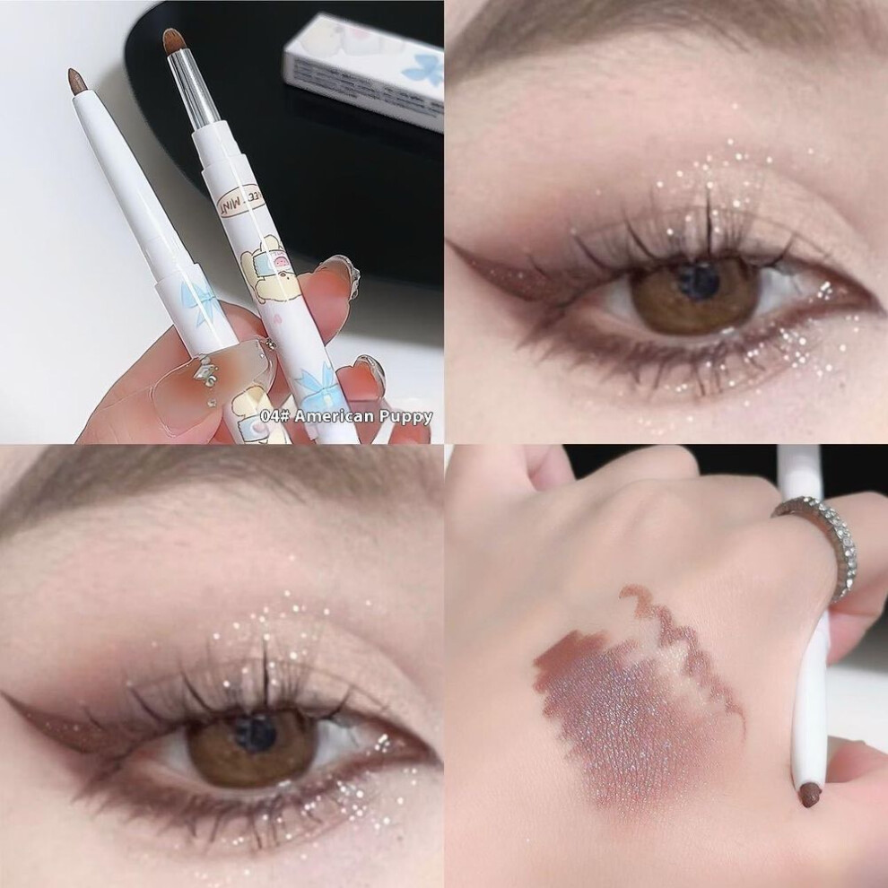 (as The picture, 04) Bunny Eyeliner Glue Pen Adorable Animal Design Dual-use Eyeliner And Eye Shadow Long-lasting Waterproof Makeup Tool