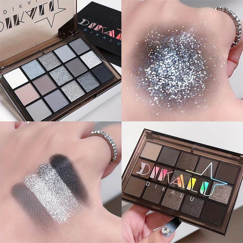 (as the picture) 18 Colors Eyeshadow Palette Nude Bronze Gold Shimmer Matte Glitter Finish Smokey Eye Makeup Festival Party Look