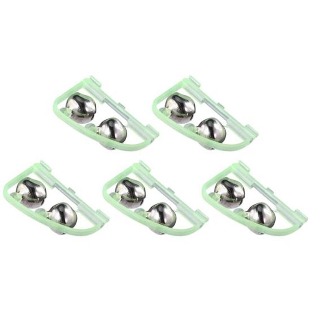 5pcs Fluorescent Glow In Dark 2 Bells Alarm Fishing Rod Alert Tool Accessories